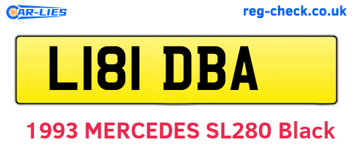 L181DBA are the vehicle registration plates.