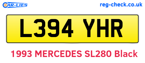 L394YHR are the vehicle registration plates.