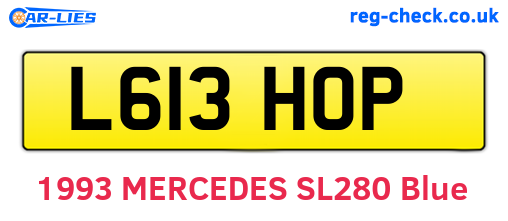 L613HOP are the vehicle registration plates.
