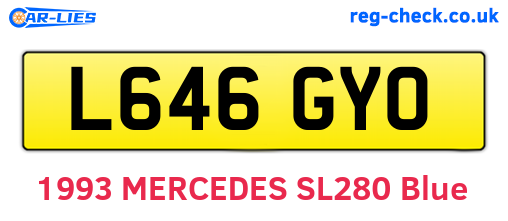L646GYO are the vehicle registration plates.