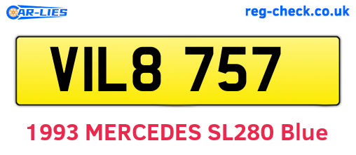 VIL8757 are the vehicle registration plates.