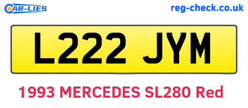 L222JYM are the vehicle registration plates.