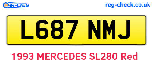 L687NMJ are the vehicle registration plates.