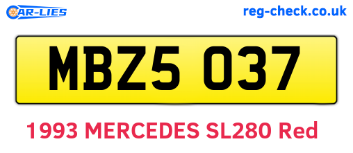 MBZ5037 are the vehicle registration plates.