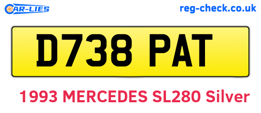 D738PAT are the vehicle registration plates.
