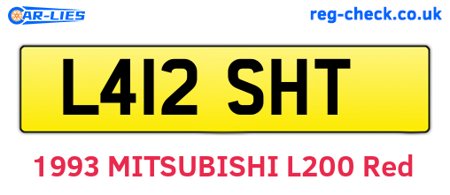 L412SHT are the vehicle registration plates.