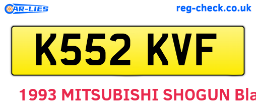 K552KVF are the vehicle registration plates.