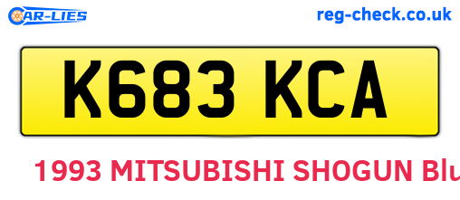 K683KCA are the vehicle registration plates.