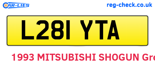 L281YTA are the vehicle registration plates.