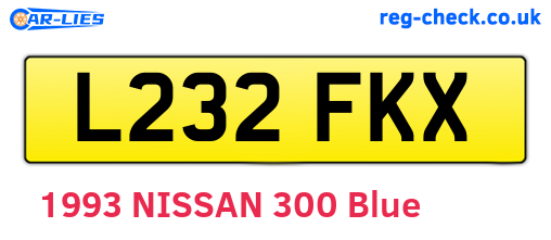 L232FKX are the vehicle registration plates.