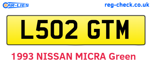 L502GTM are the vehicle registration plates.