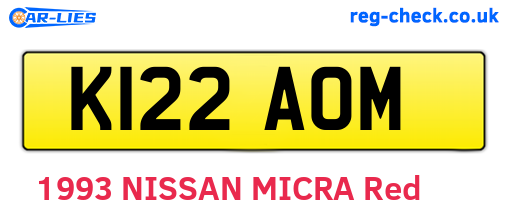 K122AOM are the vehicle registration plates.