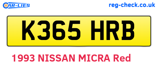 K365HRB are the vehicle registration plates.