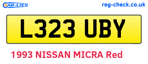 L323UBY are the vehicle registration plates.