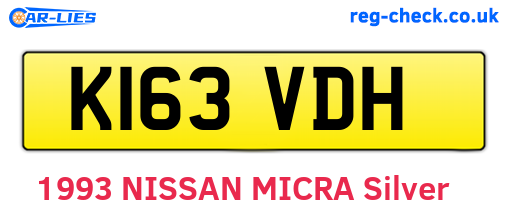 K163VDH are the vehicle registration plates.