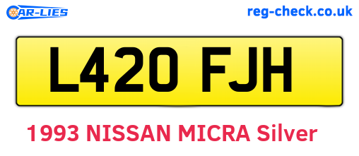 L420FJH are the vehicle registration plates.