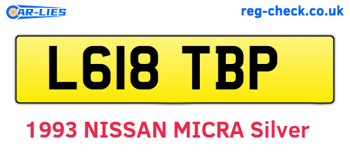 L618TBP are the vehicle registration plates.