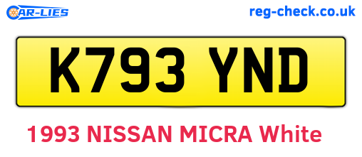 K793YND are the vehicle registration plates.