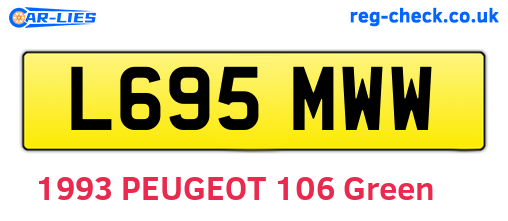 L695MWW are the vehicle registration plates.