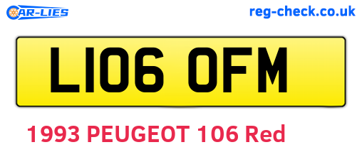 L106OFM are the vehicle registration plates.