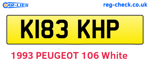 K183KHP are the vehicle registration plates.
