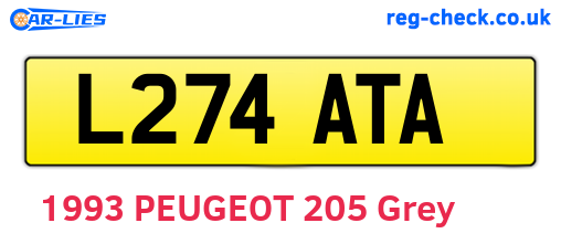 L274ATA are the vehicle registration plates.