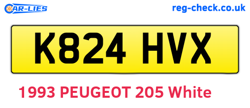K824HVX are the vehicle registration plates.