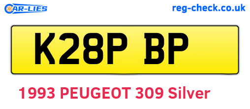 K28PBP are the vehicle registration plates.