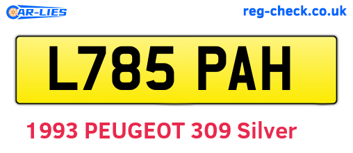 L785PAH are the vehicle registration plates.