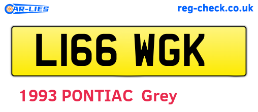 L166WGK are the vehicle registration plates.