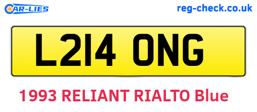 L214ONG are the vehicle registration plates.