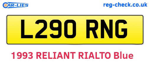 L290RNG are the vehicle registration plates.