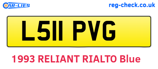 L511PVG are the vehicle registration plates.
