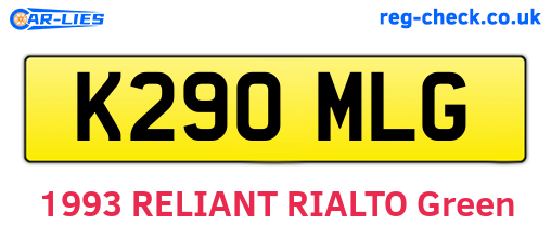 K290MLG are the vehicle registration plates.