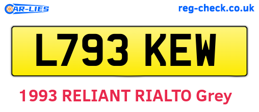 L793KEW are the vehicle registration plates.