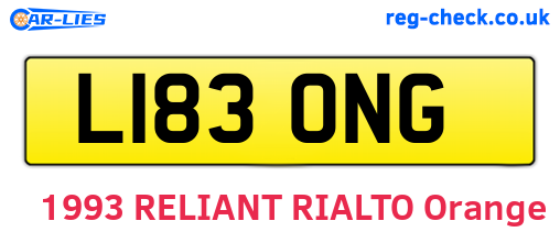 L183ONG are the vehicle registration plates.