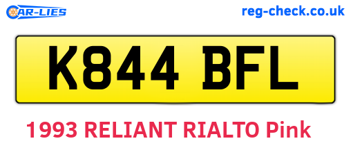 K844BFL are the vehicle registration plates.
