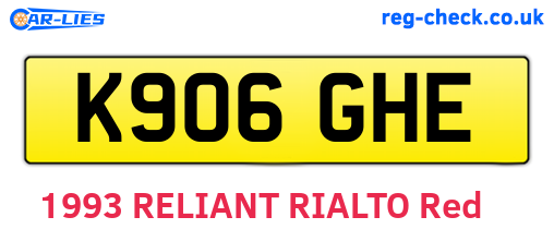 K906GHE are the vehicle registration plates.