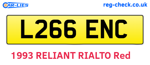 L266ENC are the vehicle registration plates.