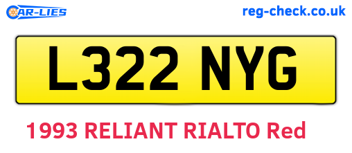 L322NYG are the vehicle registration plates.
