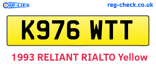 K976WTT are the vehicle registration plates.