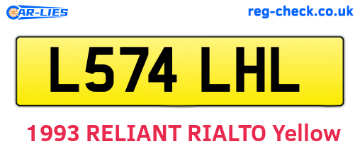 L574LHL are the vehicle registration plates.