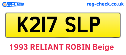 K217SLP are the vehicle registration plates.