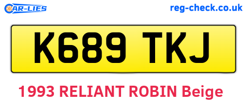 K689TKJ are the vehicle registration plates.