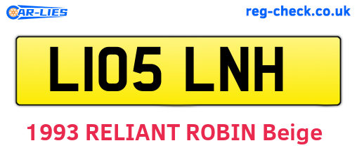 L105LNH are the vehicle registration plates.