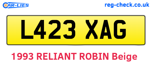 L423XAG are the vehicle registration plates.