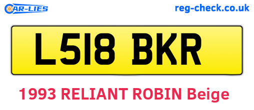 L518BKR are the vehicle registration plates.