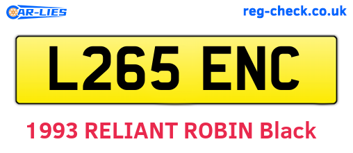 L265ENC are the vehicle registration plates.