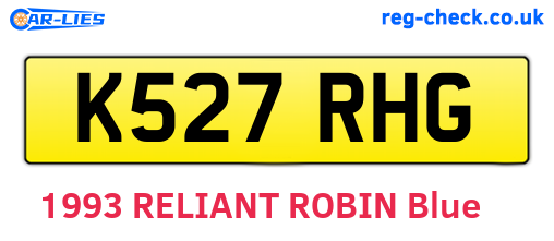 K527RHG are the vehicle registration plates.