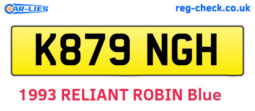 K879NGH are the vehicle registration plates.